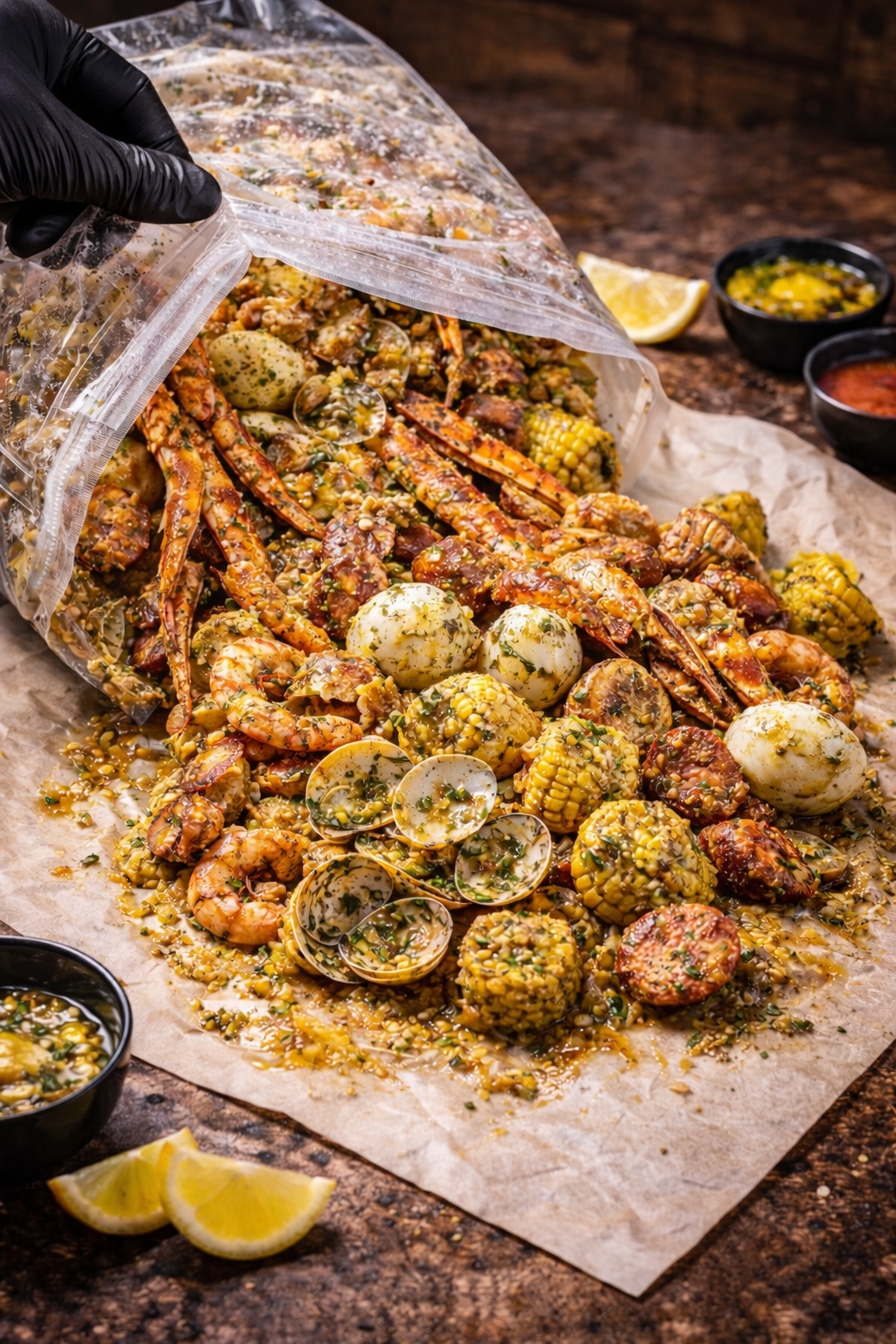 Garlic Butter Seafood Boil Packs